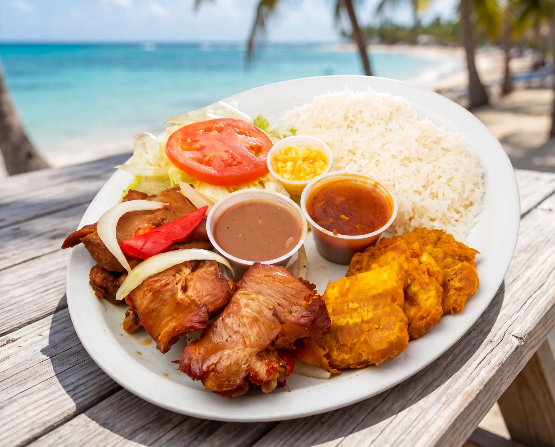 Poulet — plat créole servi au Marché Antillais Tèt Ansanm