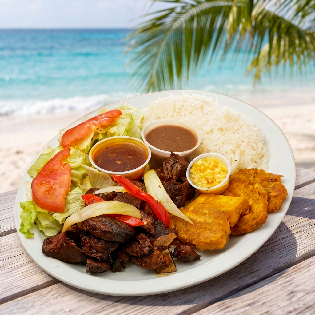 Cabris (chèvre) — plat créole servi au Marché Antillais Tèt Ansanm